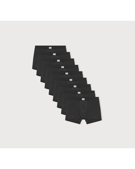Organic Basics Black Core Icon Rib Trunks 9-Pack for men