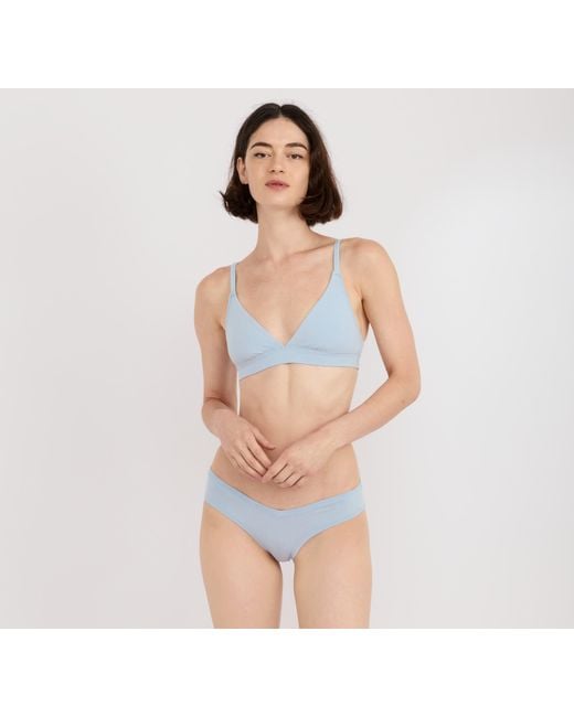 Organic Basics Blue Flex Triangle Bralette