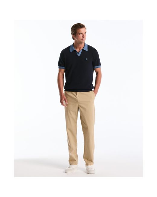 Original Penguin Black Straight Fit Chinos In Travertine for men