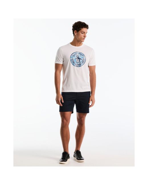 Original Penguin Stamp Logo Graphic T-shirt In Bright White for men