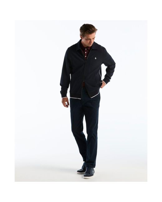 Original Penguin Black Piped Track Jacket In Dark Sapphire for men