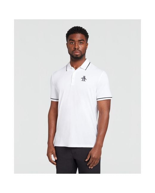 Original Penguin White Heritage Oversized Pete Golf Polo for men
