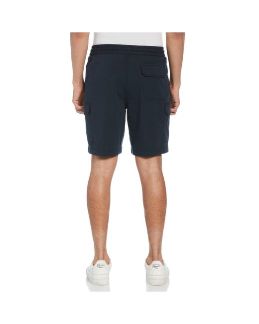 Original Penguin Blue Pull On 8" Cargo Shorts In Dark Sapphire for men