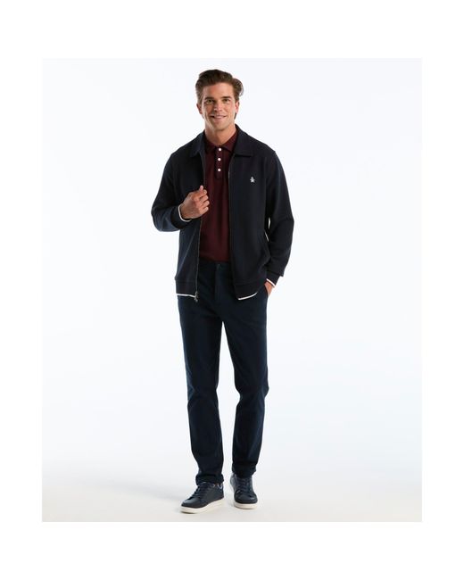 Original Penguin Black Piped Track Jacket In Dark Sapphire for men