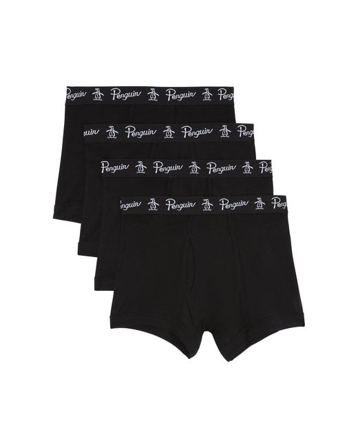 Original Penguin 3 Pack Festive Underwear Multi Stripes In Black And Grey for men