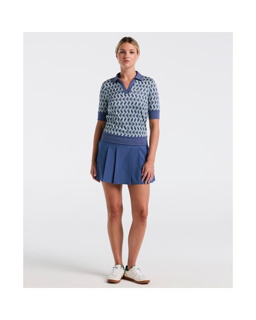 Original Penguin Blue Women's Geometric Golf Polo Shirt In True Navy for men