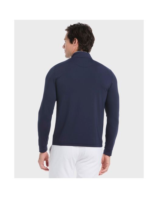 Original Penguin Blue Technical Earl 1/4 Zip Golf Sweater In Black Iris for men