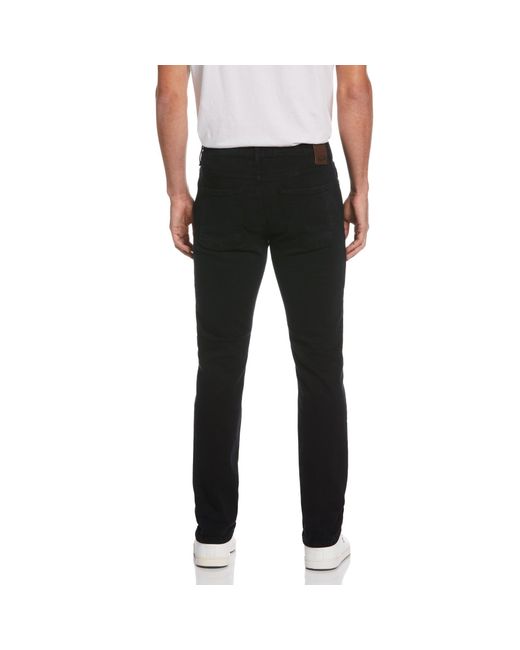 Original Penguin Dyed Stretch Denim Trousers In Black Overdye for men