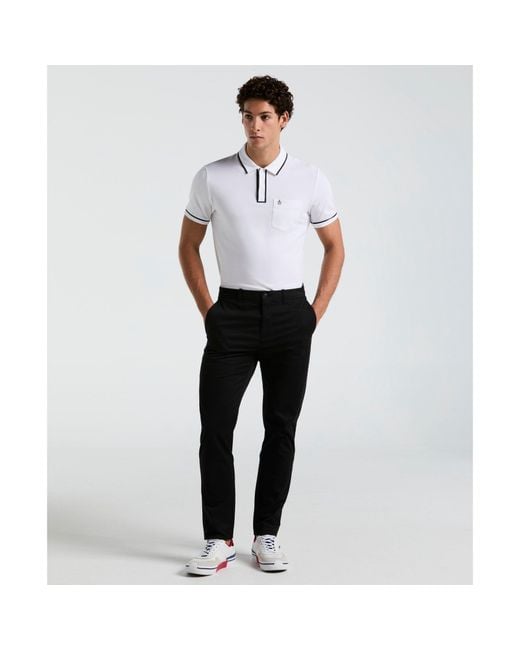 Original Penguin White Slim Fit Chinos In True Black for men