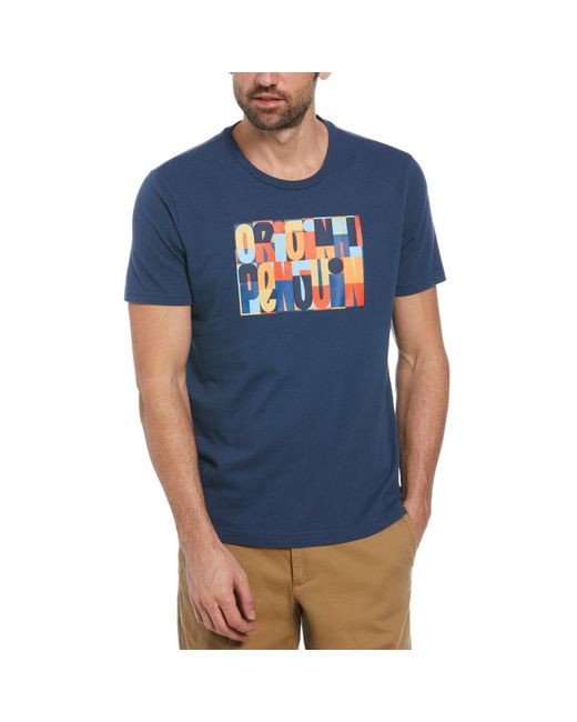 Original Penguin Blue Original Graphic T-shirt In Sargasso Sea for men