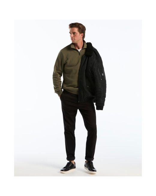 Original Penguin Green Sticker Pete Quarter Zip Sweatshirt In Dusty Olive for men