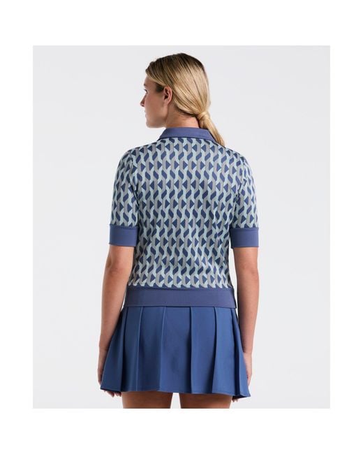 Original Penguin Blue Women's Geometric Golf Polo Shirt In True Navy for men