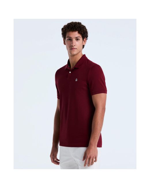 Original Penguin Red Daddy Pique Polo Shirt In Cabernet for men