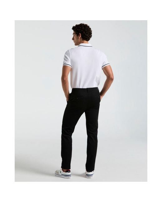 Original Penguin White Slim Fit Chinos In True Black for men