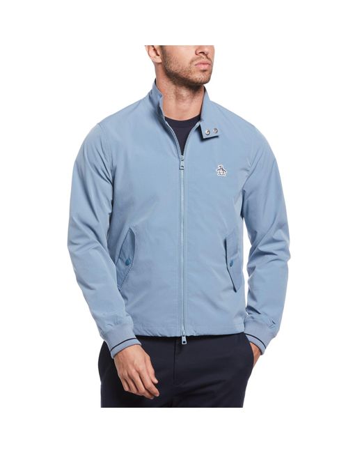 Original Penguin Blue Harrington Jacket In Spring Lake for men