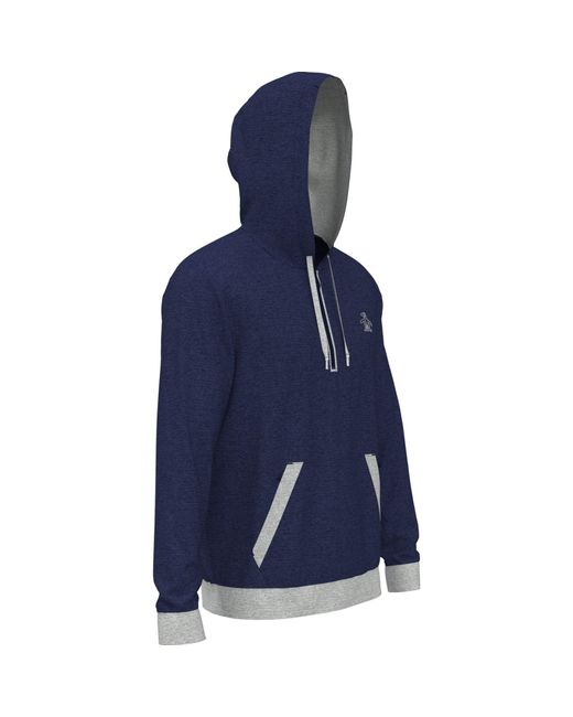 Original Penguin Blue Earl Colour Block Layering Golf Hoodie In Black Iris Bijou Heather for men