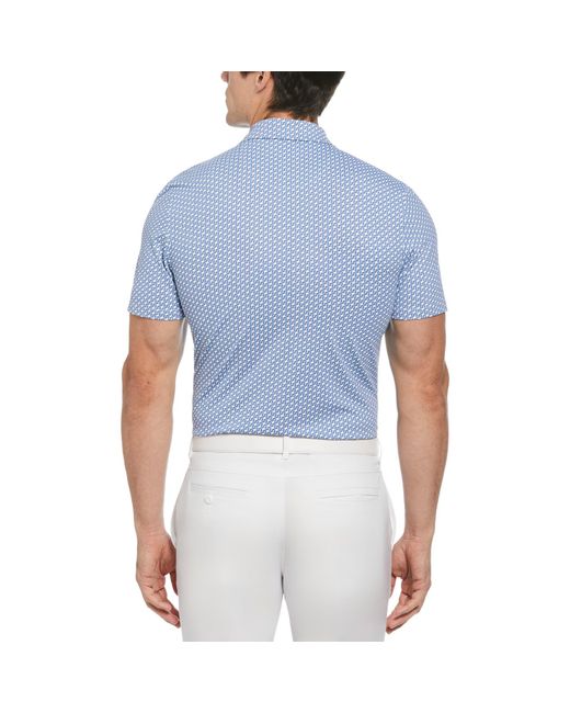 Original Penguin Heritage Geo Print Golf Polo Shirt In Amparo Blue for men