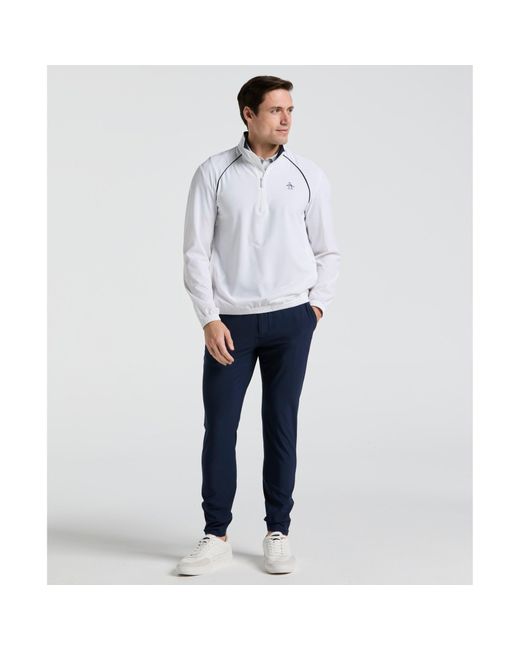 Original Penguin Gray 1/4 Zip Tennis Jacket In Bright White for men
