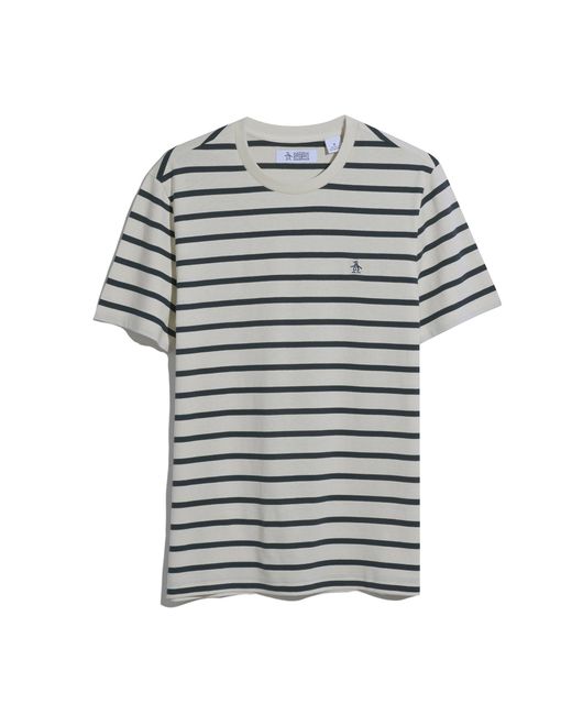 Original Penguin Gray Breton Striped T-shirt In Birch for men