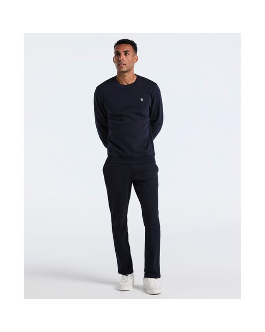 Original Penguin Blue Sticker Pete Sweatshirt In Dark Sapphire for men