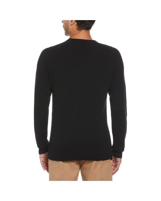 Original Penguin Bubble Stitch Sweater In True Black for men