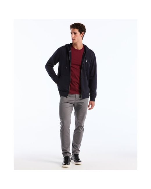 Original Penguin Black Sticker Pete Full Zip Hoodie In Dark Sapphire for men