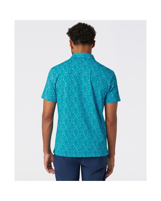 Original Penguin Blue Sake-tini Print Golf Polo In Caribbean Sea for men
