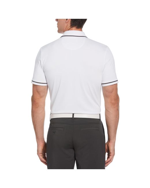 Original Penguin Short Sleeve 80's Engineered Earl Golf Polo Shirt In Bright White for men