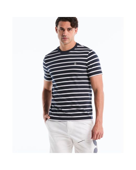 Original Penguin Blue Breton Striped T-shirt In Dark Sapphire for men