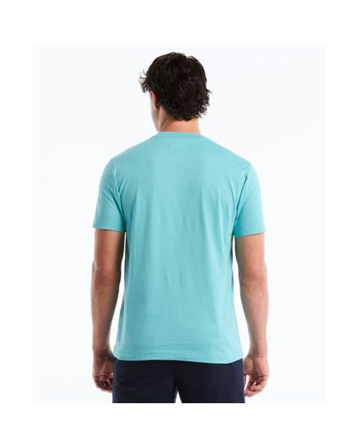 Original Penguin Blue Sticker Pete Logo T-shirt In Aquarelle for men