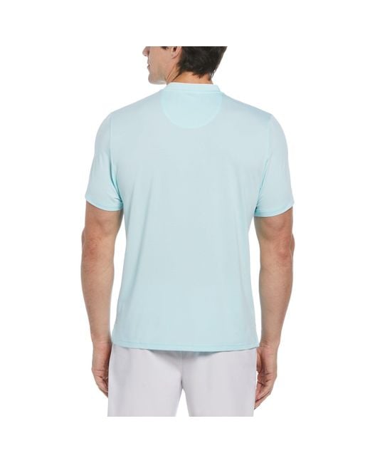 Original Penguin Blue Piped Blade Collar Performance Short Sleeve Tennis Polo Shirt In Tanager Turquoise for men