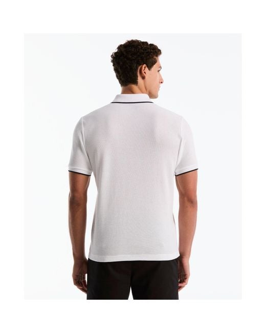 Original Penguin Earl Mesh Pride Polo Shirt In Bright White for men