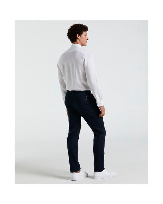 Original Penguin Gray Slim Fit Chinos In Dark Sapphire for men
