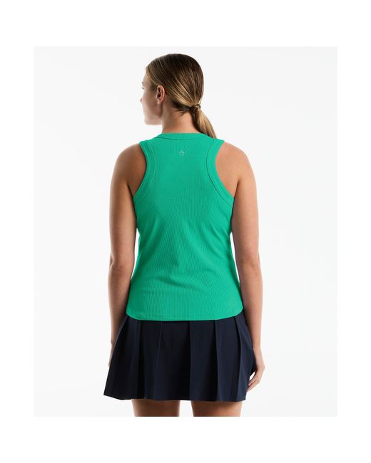 Original Penguin Green Women's Ribbed Tennis Tank Top In Emerald for men