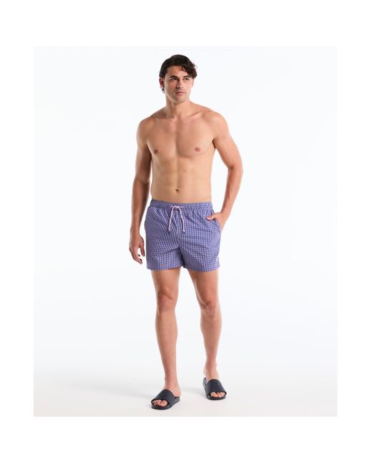 Original Penguin Wavy Lines Print Swim Shorts In Mazarine Blue for men
