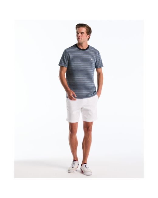 Original Penguin Blue Jacquard Ottoman Mini Stripe T-shirt In Dark Sapphire for men