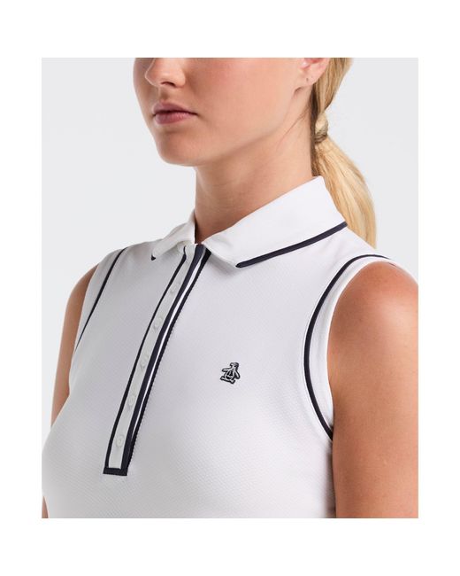 Original Penguin Women's Veronica Sleeveless Golf Polo In Bright White for men