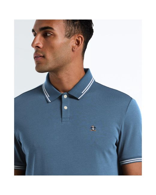 Original Penguin Icons Tipped Polo Shirt In Copen Blue for men