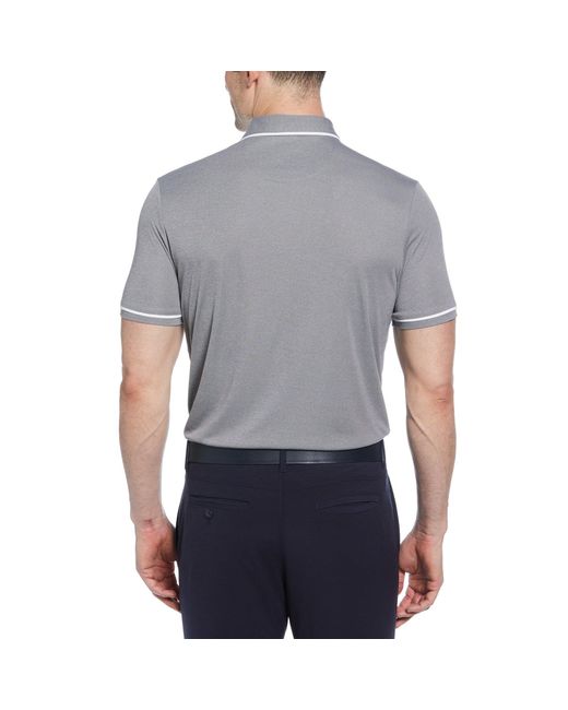 Original Penguin Gray Barback Pete Printed Golf Polo Shirt In Black Iris for men