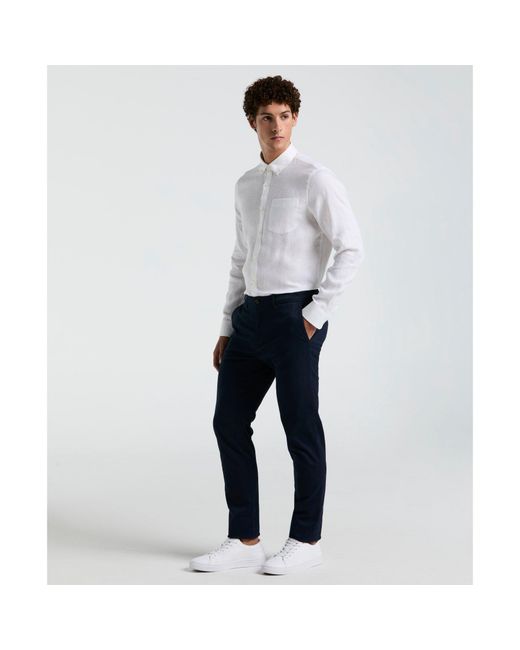Original Penguin Gray Slim Fit Chinos In Dark Sapphire for men
