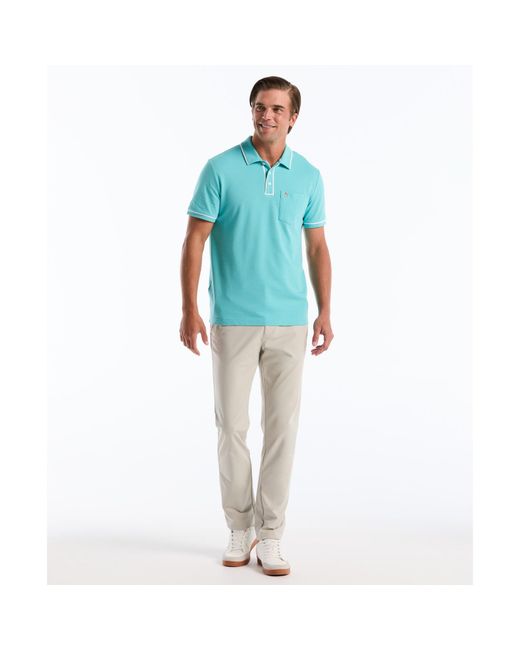 Original Penguin Blue Earl Pique Polo Shirt In Aquarelle for men