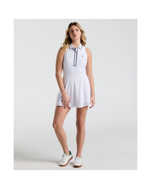 Original Penguin Blue Women's Veronica Sleeveless Dress In Bright White