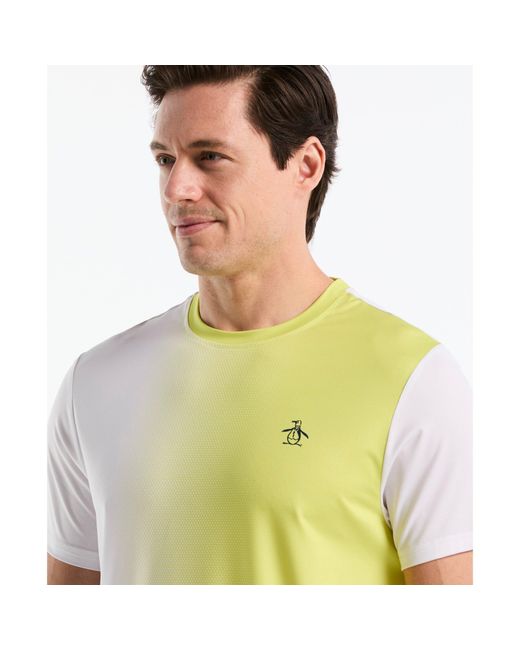 Original Penguin Green Vertical Ombre Tennis T-shirt In Sulphur Spring for men