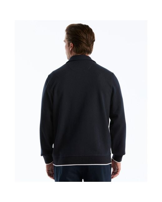 Original Penguin Black Piped Track Jacket In Dark Sapphire for men