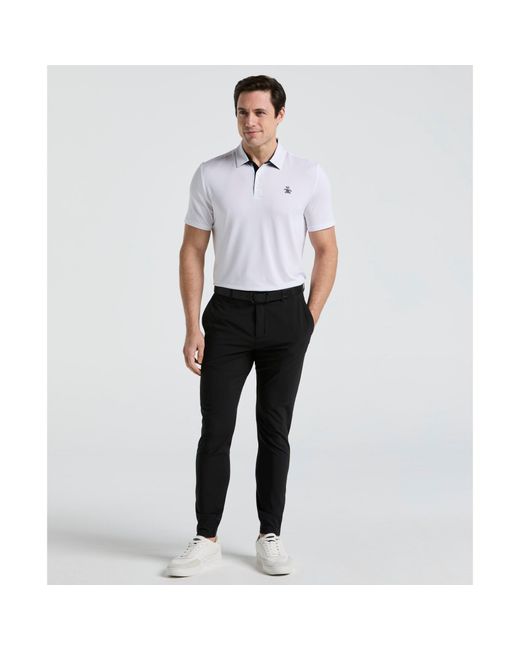 Original Penguin Original Block Design Golf Polo In Bright White for men