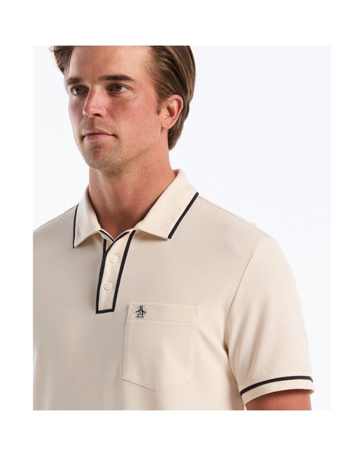 Original Penguin White Earl Pique Polo Shirt In Birch for men
