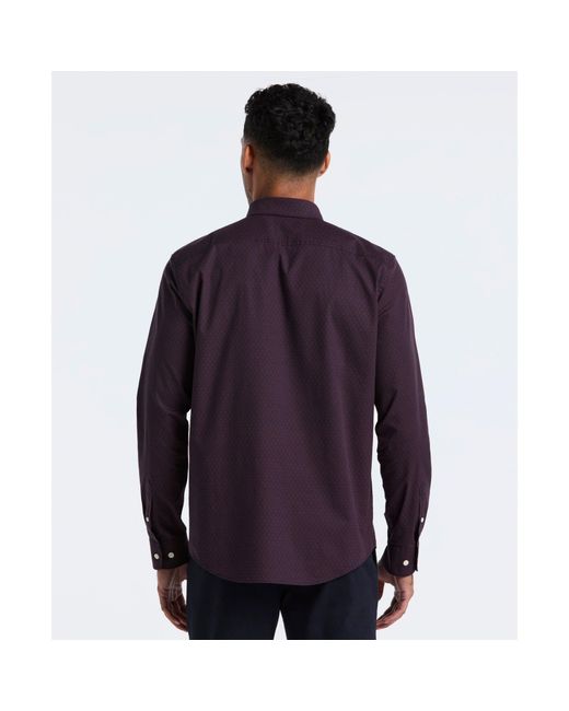 Original Penguin Blue Micro Diamond Print Shirt In Dark Sapphire for men