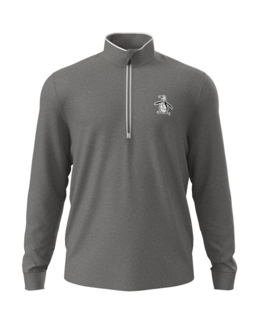 Original Penguin 1/4 Zip Technical Earl Golf Sweatshirt In Quiet Gray Heather for men