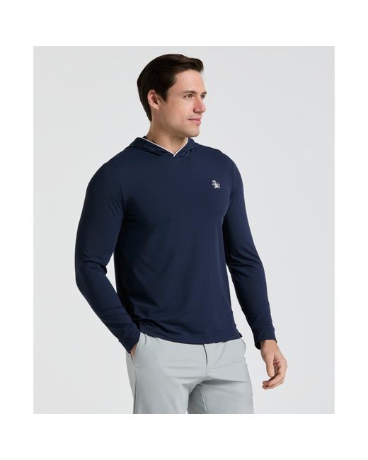 Original Penguin Blue Performance Earl Golf Hoodie In Black Iris for men