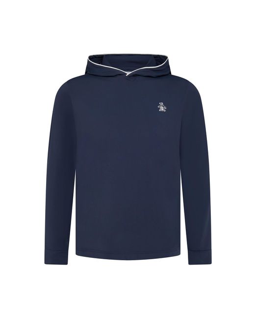 Original Penguin Blue Performance Earl Golf Hoodie In Black Iris for men